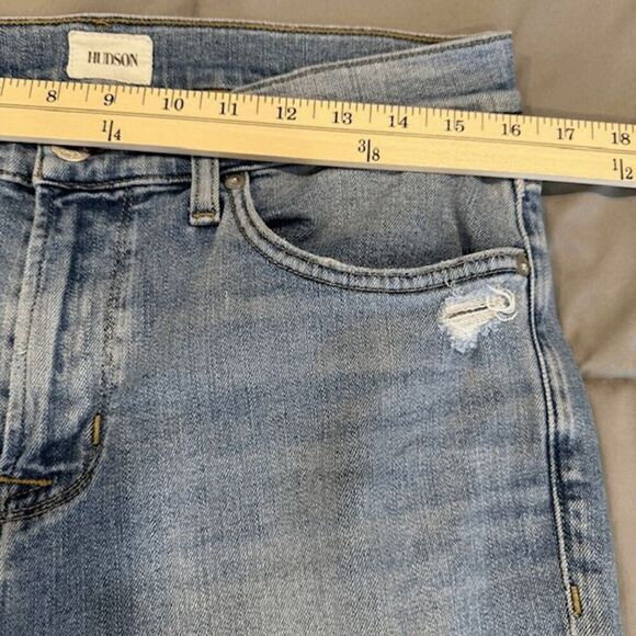 Hudson Ace Skinny Men's Jeans Light Medium Wash Distressed Size 33 x 32 - Picture 8 of 11